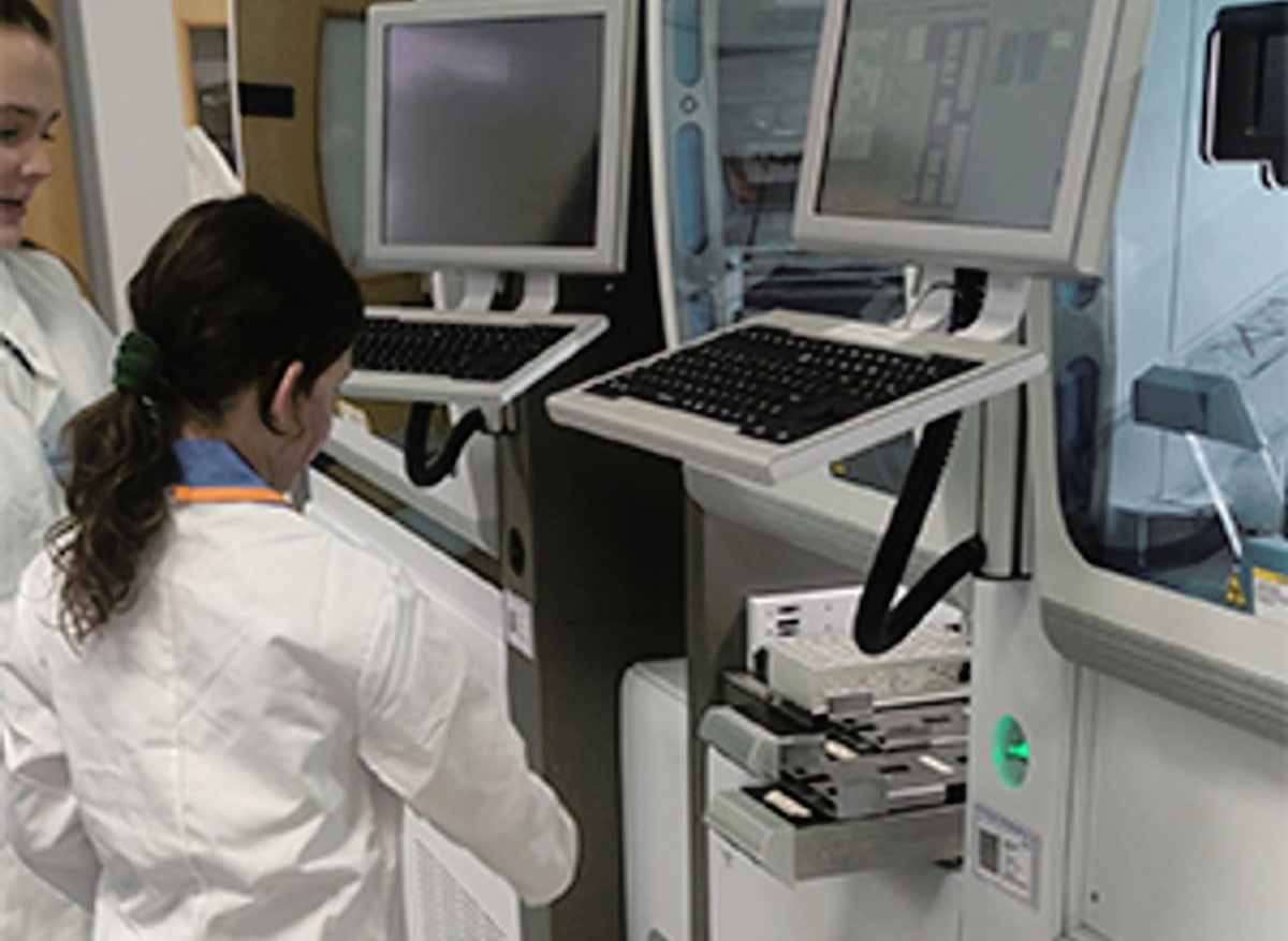  She explored different parts of the lab, checking where samples are sent and learning about processing procedures.