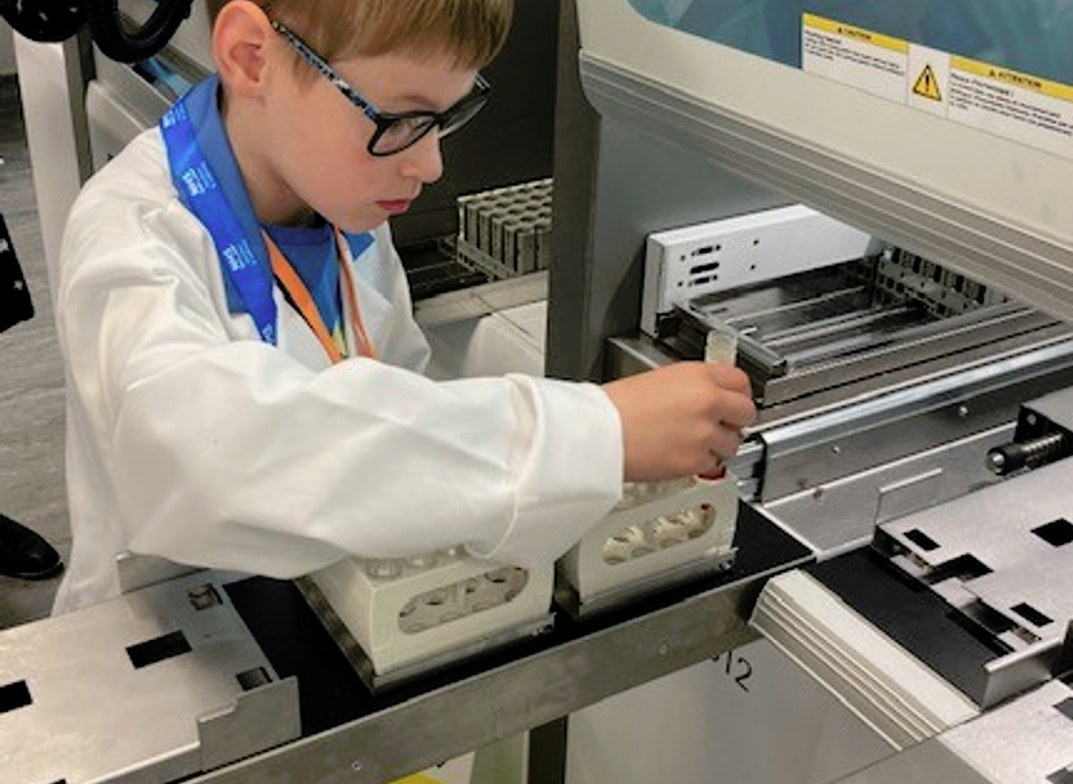 In Biochemistry he loved all the analysers with their robotic probes