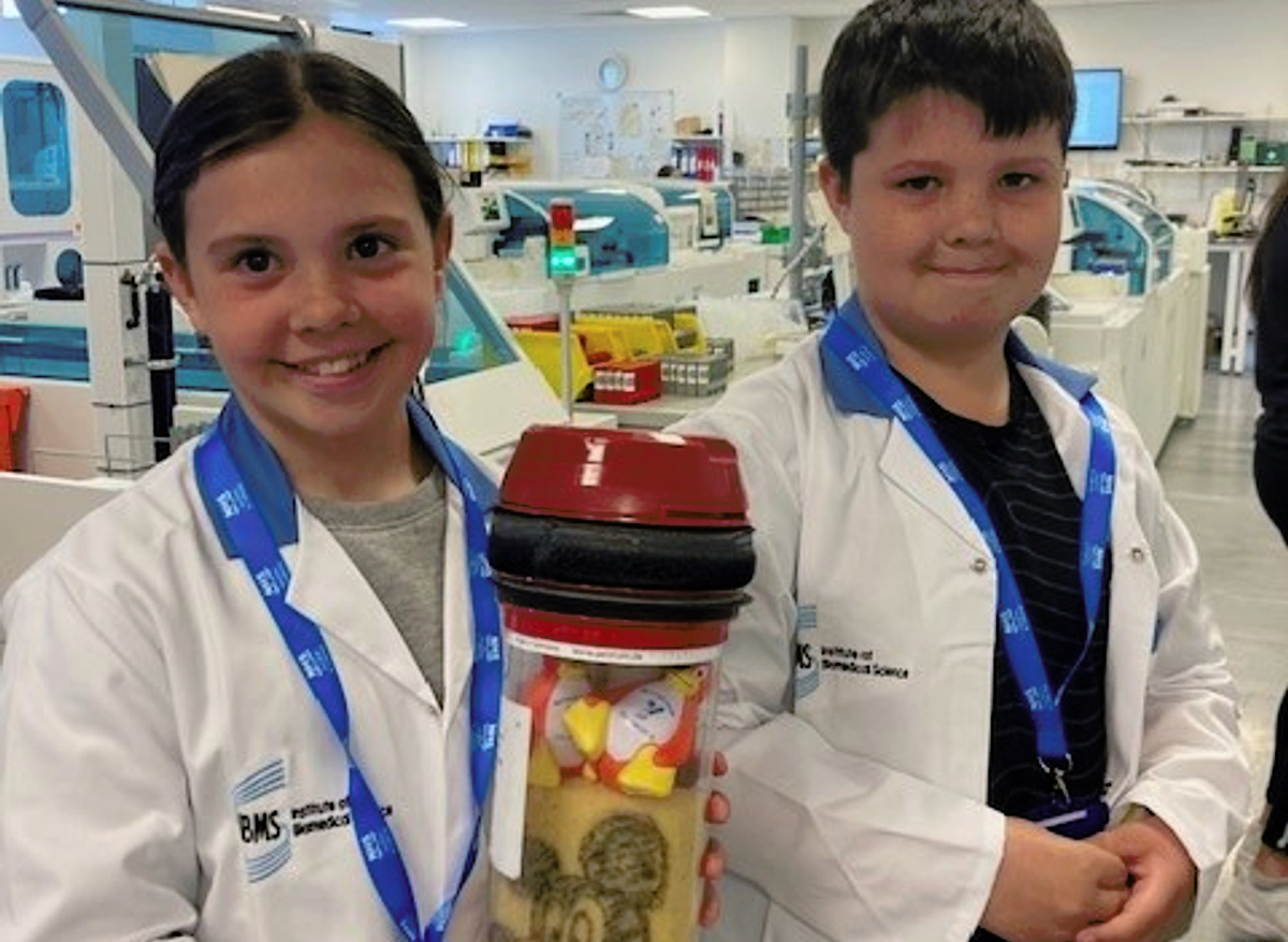 Jayden and Emmi were delighted with their lab coats and goodie bags!