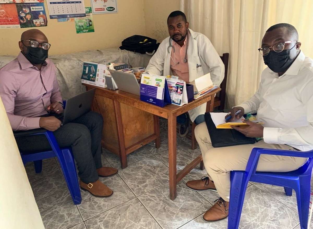 Taken at a hospital in Kinshasa, where Junior was training biomedical scientists both in person and via Zoom.