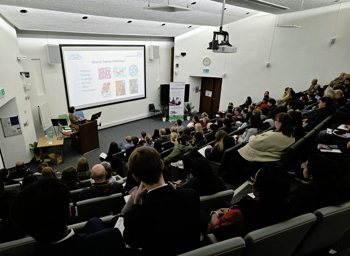 Students attending careers presentation