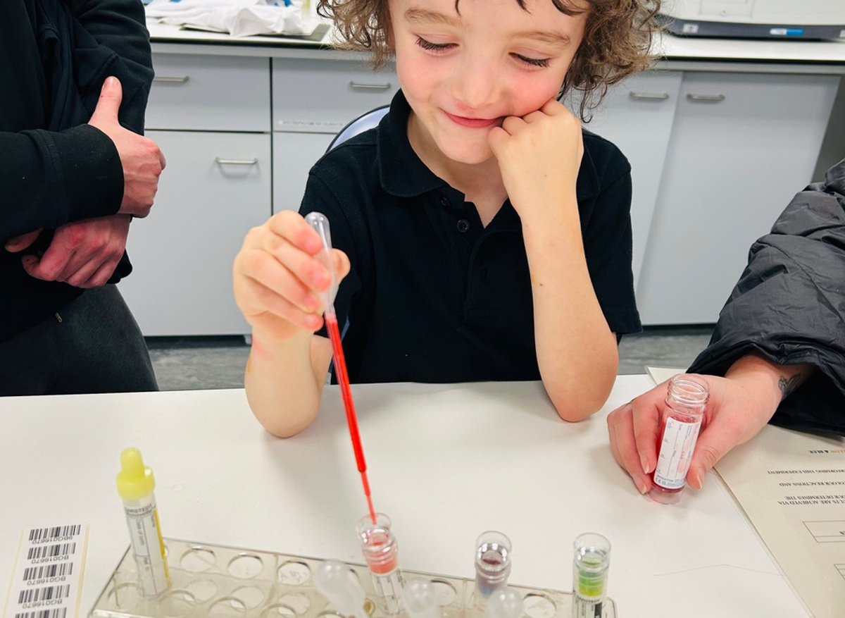 Jackson trying out pipetting