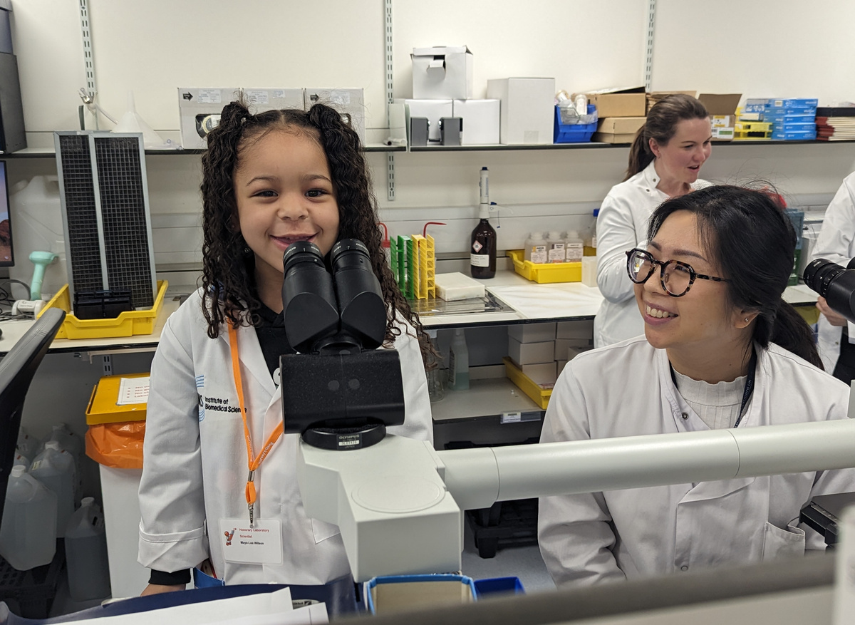 In haematology she looked at blood down the microscope 